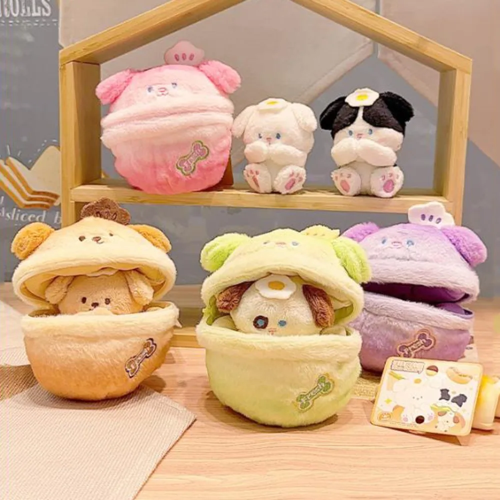 Porte-clés en peluche de dessin animé avec fermeture éclair, pendentif animal de dessin animé, bouffée portable, chiot, porte-monnaie, mini chien, sac pour écouteurs