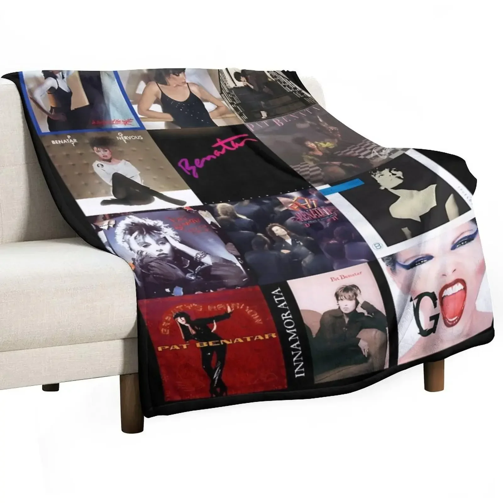 Pat Benatar Album Covers V-Neck Throw Blanket Bed covers Multi-Purpose Heavy Warm Cute Plaid Quilt Blankets