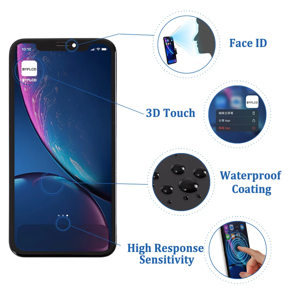 Factory Wholesale 100% New LCD for iPhone XR Display Screen Touch With Metal Factory Display for iPhone XR LCD Touch Screen