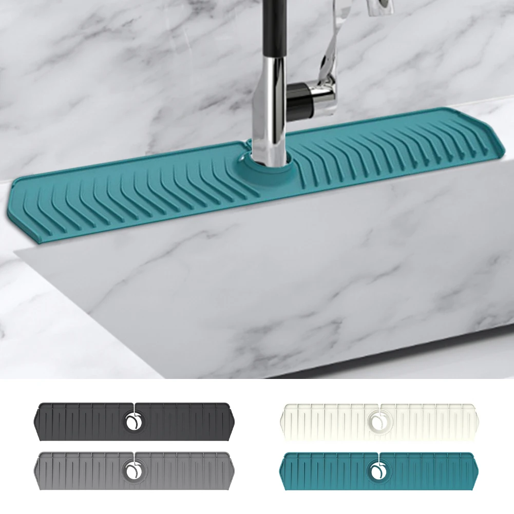 Kitchen Faucet Absorbent Mat Sink Splash Guard Silicone Faucet Splash Catcher Countertop Protector for Bathroom Kitchen Gadgets