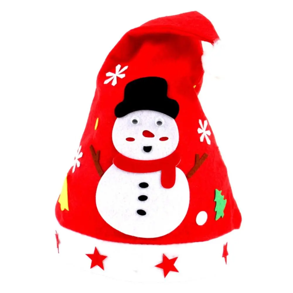 Non-woven Fabric Handmade Santa Hat Kriss Kringle Santa Claus DIY Christmas Hat Toy Christmas Tree Elk Kids Xmas Arts Hats