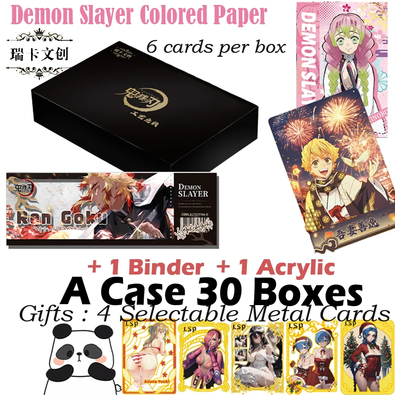 New RUIKA Demon Slayer Colored Paper Nezuko Tanjiron Doujin Collection Card Birthday Party Game Card Kids Toy Gifts