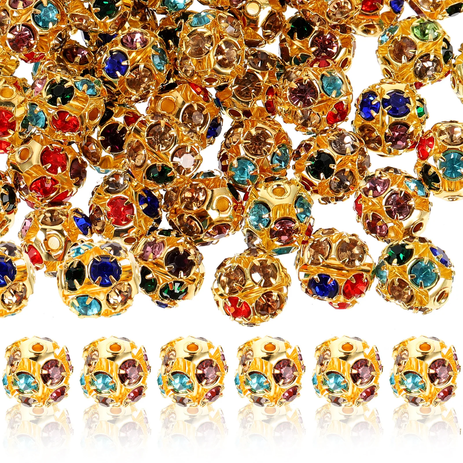 

90 шт., браслет-сверло, свободная прокладка для изготовления ювелирных изделий своими руками, яркое ожерелье со стразами, бусины, декоративные бусины