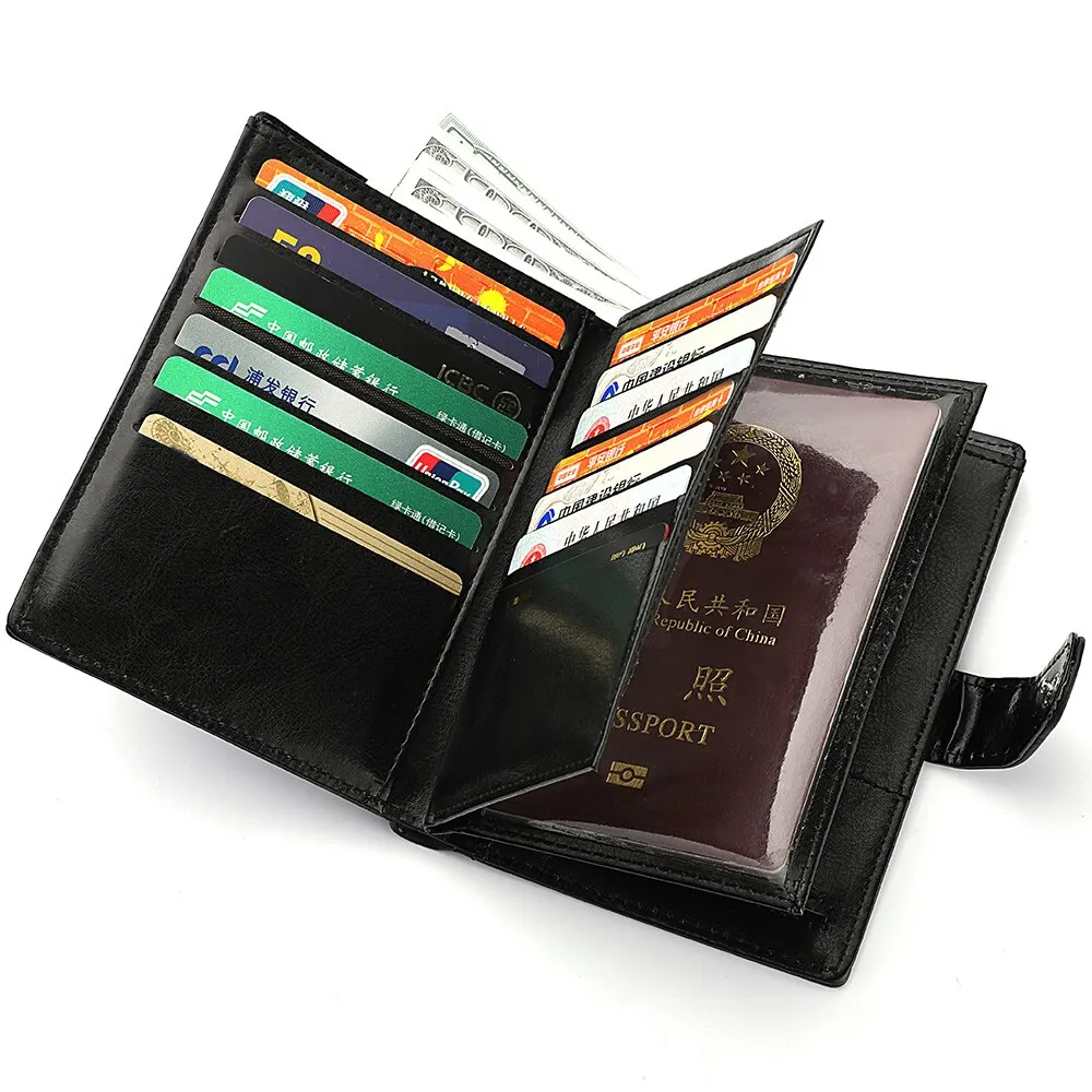 Stylish Travel Passport Bag Multi-Card Card Holder Portable Multi-Function Men\'s Wallet