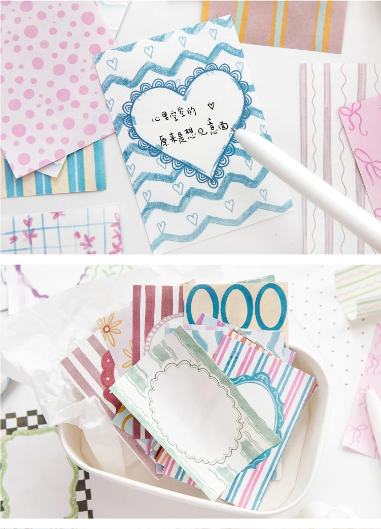 Journal GO 100 Stück Moonlight Wish Book Notizblöcke mit Gittermuster für Scrapbooking, Tagebuchmaterial, Collage, Journal-Hintergrund – Detail 10