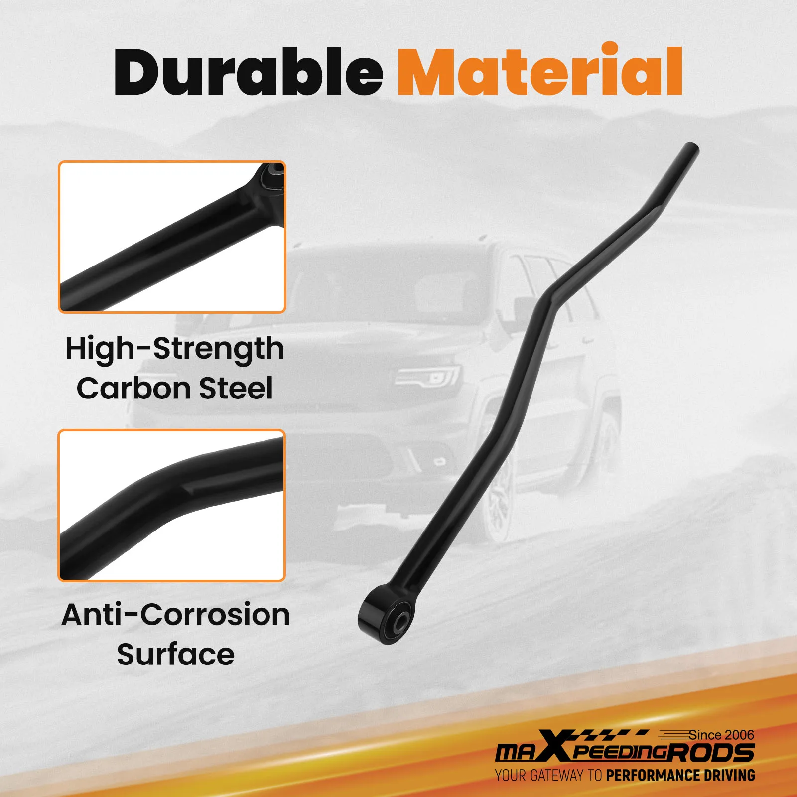 0-6inch Lift Rear Adjustable Track Bar Rod/Arm For Jeep Wrangler JK 2007-2018