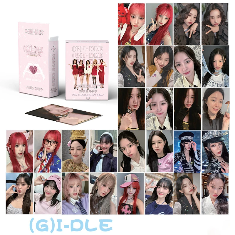 50Pcs/Set KPOP ATEEZ ZB1 RIIZE Boxed Laser Cards List Taeyong Wonyoung Winter Babymonster NMIXX Joy Lomo Cards Fans Collection