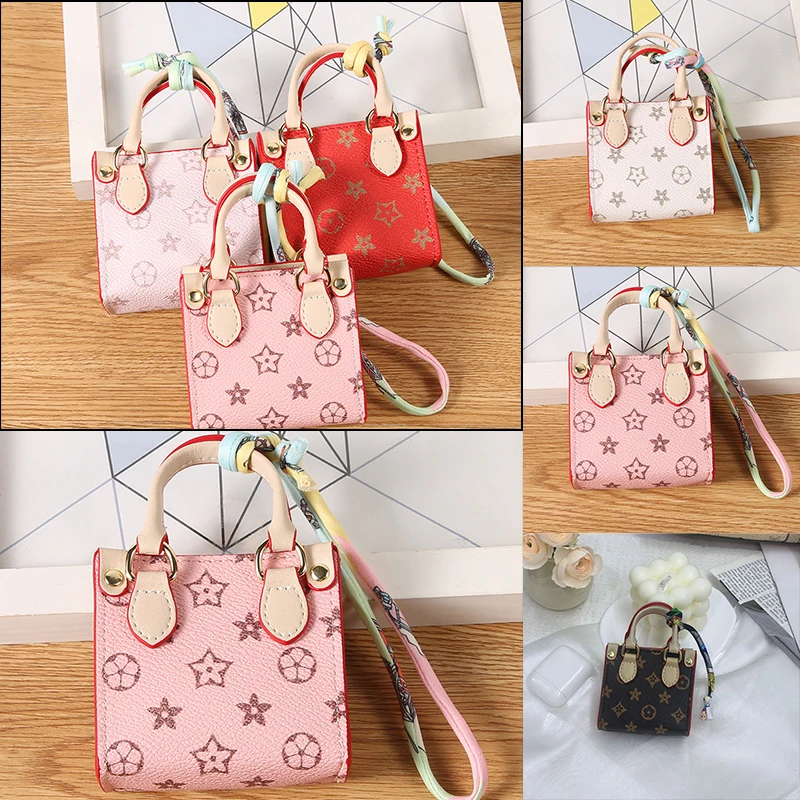 Mini-Einkaufstasche mit Muster, Kopfhörer-Etui, Münzgeldbörse, Mini-Tasche, Schlüsselanhänger, Autozubehör, für andere kleine Gegenstände