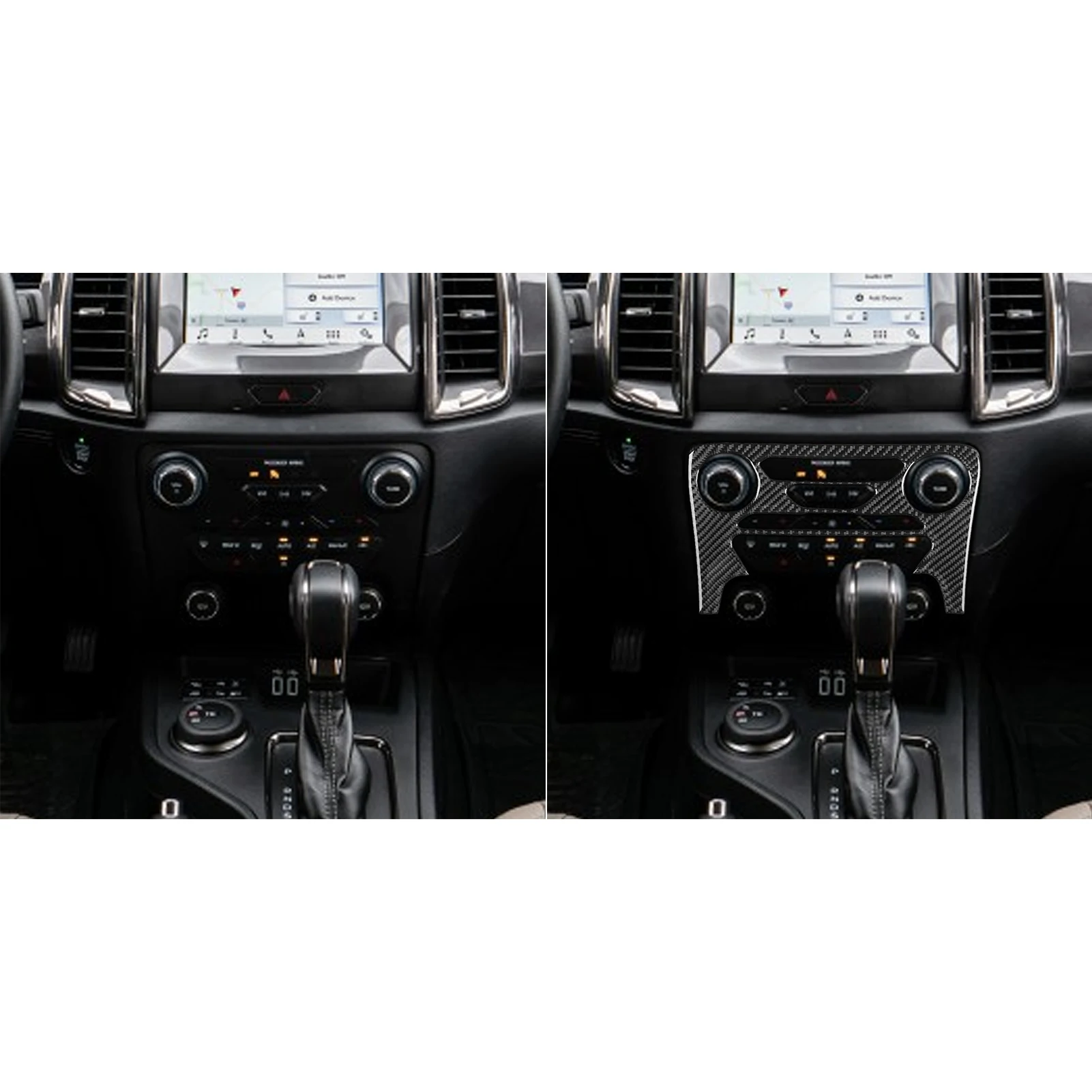 For Ford Ranger Sport 2020-2022Central Control Media Volume Switch Button Real Soft Carbon Fiber Interior Accessories Sticker
