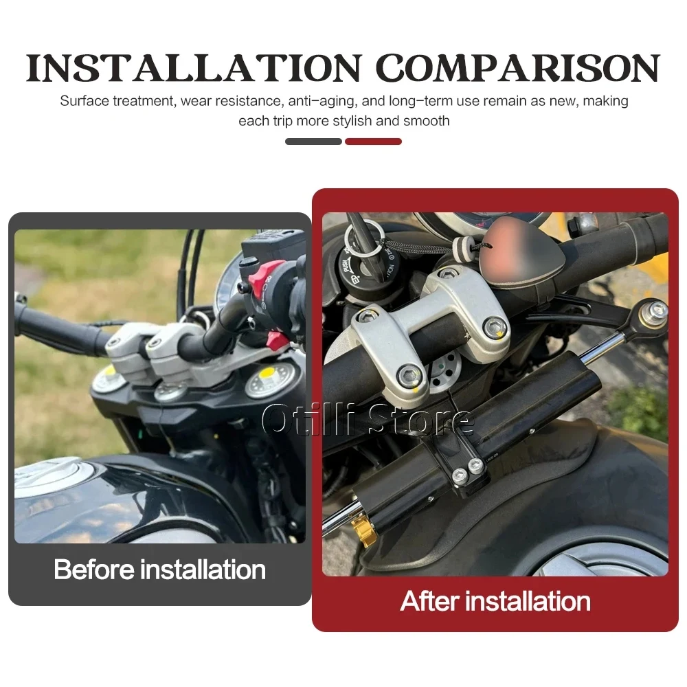 Steering Damper Bracket Mount Kit For Ducati Scrambler 800 SCRAMBLER800 Motorcycle Stabilizer Shock Absorber Mount Accessories