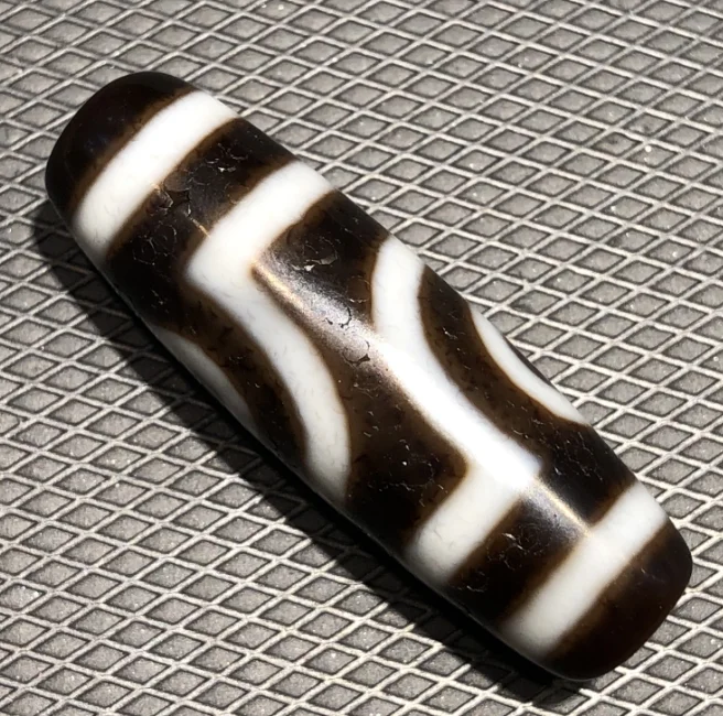 Magic Tibetan Old Agate traditional methods 2Eye totem dZi Bead 38mm