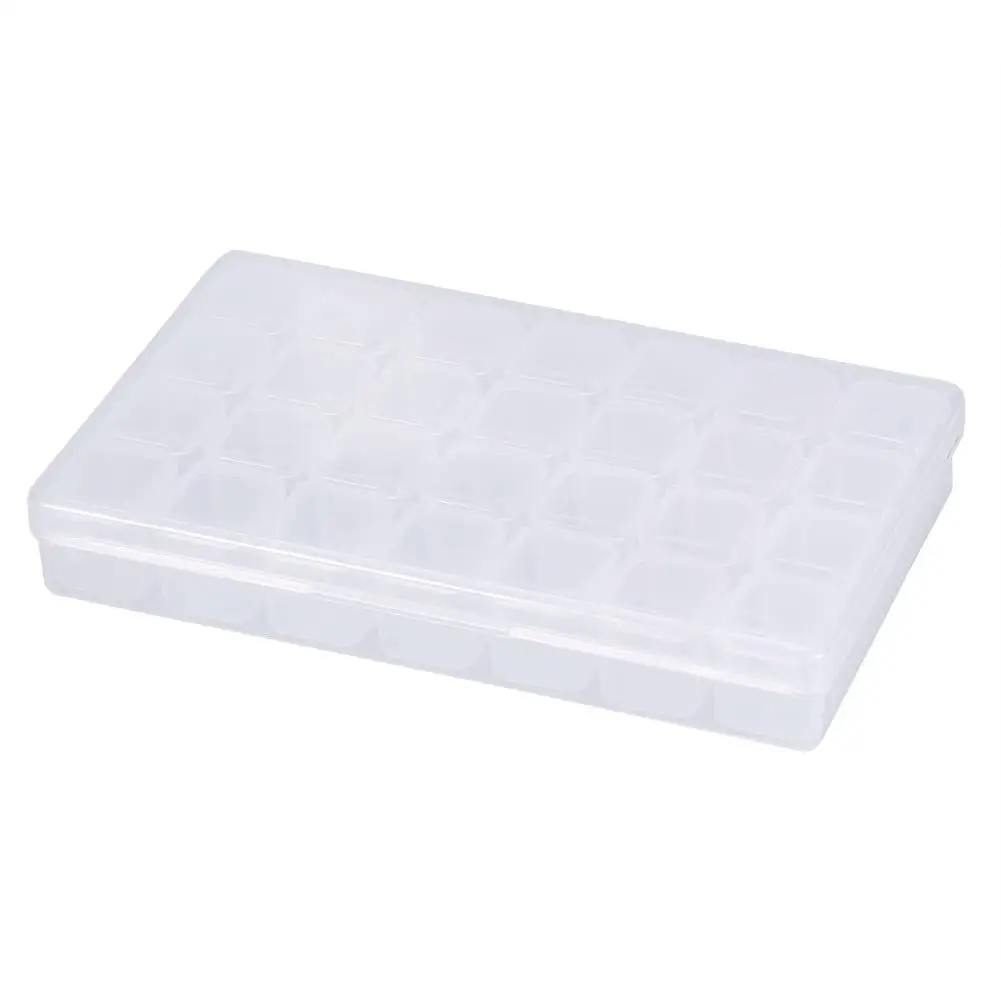 

28 Grids Transparent Nail Art Storage Box for Rhinestones & Beads - Organizer Case for Nail Tools & Accessories