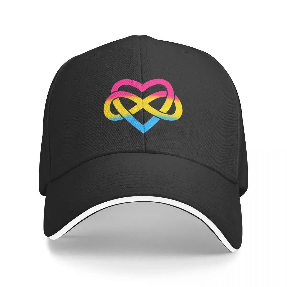 

Pansexual Polyamory Inifinity Heart (black) Baseball Cap Big Size Hat Kids Hat Mountaineering Boy Women's