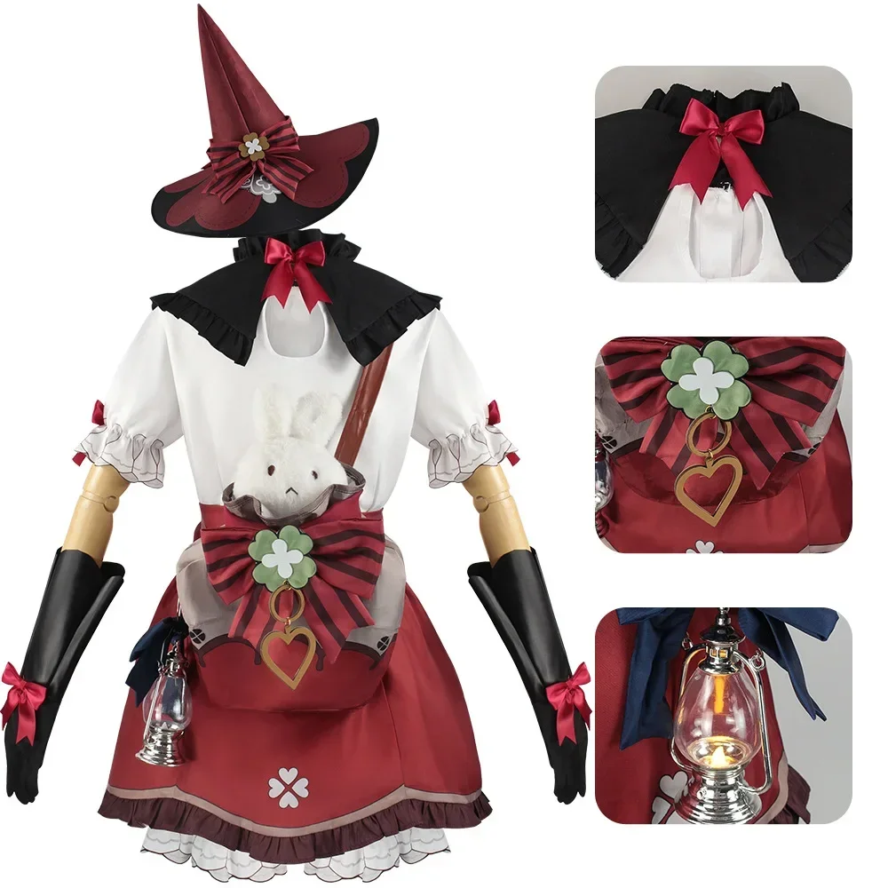 Genshin Klee New Skin Blossoming Starlight Cosplay Costume Women Halloween Costume Genshin Impact Cosplay Full Set with Lamp