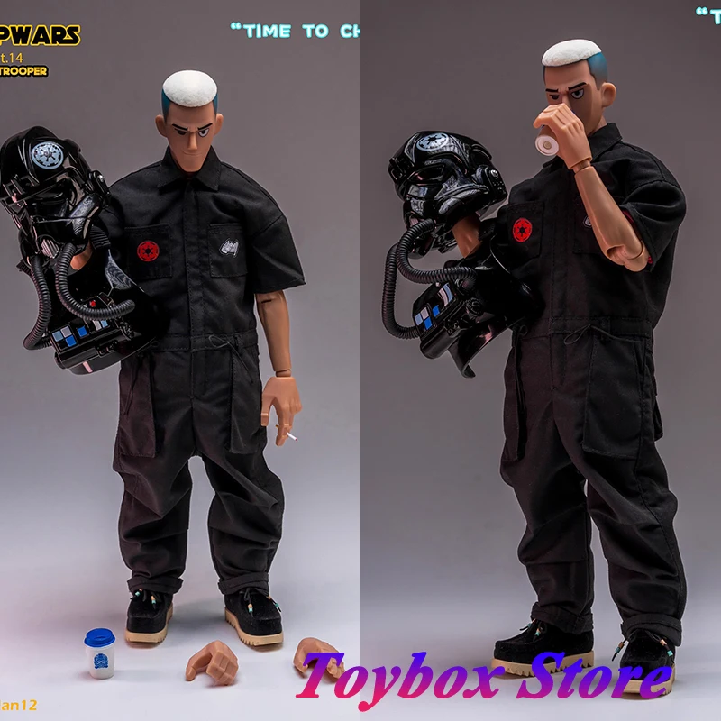 

Trickyman12 1/6 STOPWARS Series Pt.14 TIE TROOPER Black Cloth Action Figure Time To Chill Tooling Style 12inch Soldier Model