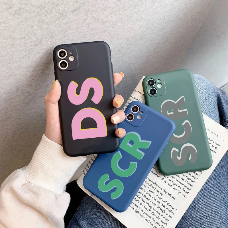 เริ่มต้นที่กำหนดเองจดหมายสำหรับ Iphone 13 12 Pro Max SE2020ฝาครอบเลนส์สำหรับ Iphone 11 8 plus XS XR 6 7 Plus