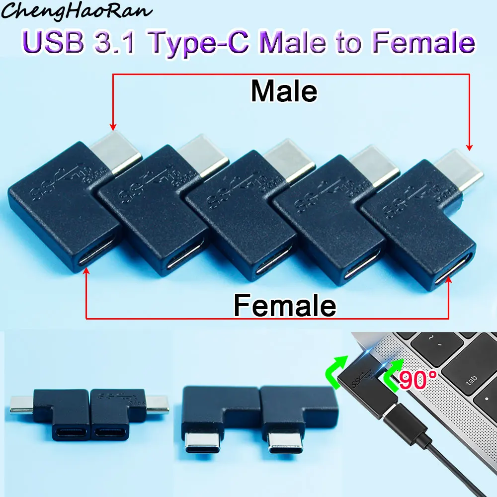 

1/2 Piece OTG Adapter USB 3.1 Type C Male to Female 10 Gbps Converter 90 Degree Elbow for USB 3.1 OTC Connection Adapter