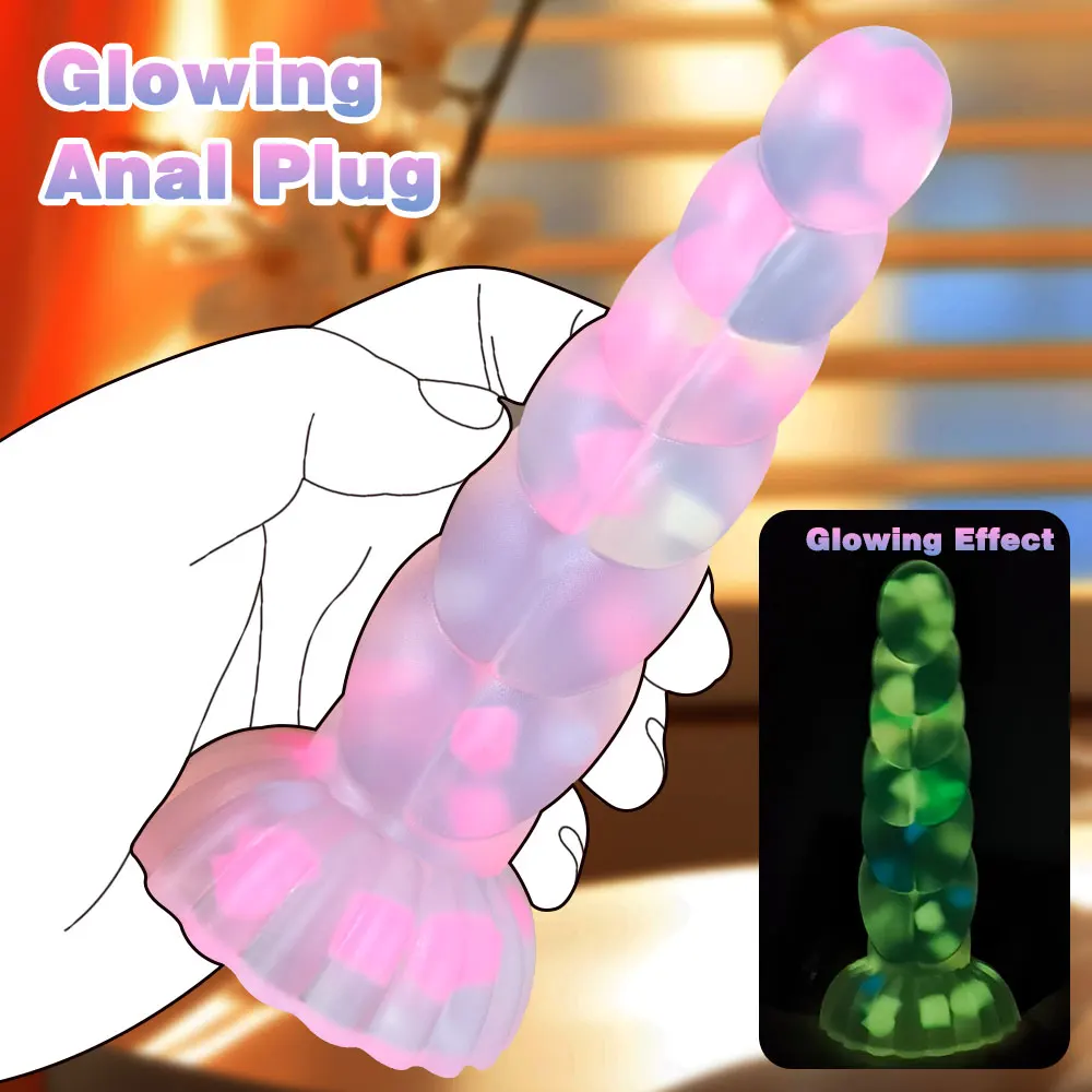 Dark Glowing dildo for Woman Masturbate Color Jelly penis Sex Toys for women Big soft cock Light Erotic Dildo with Suction Cup