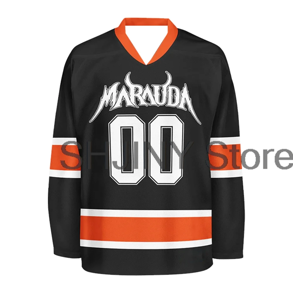 Marauda Phreqs Hockey Jersey scollo a v manica lunga Streetwear top donna uomo Sprot shirt