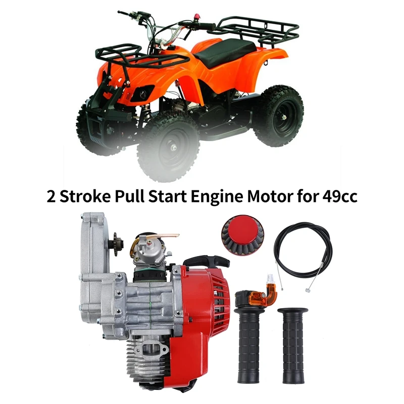 

Pocket Bike Engine 2 Stroke Pull Start Engine Motor 49Cc Engine Mini Pocket Pit Quad Dirt Bike ATV With Handel Bar