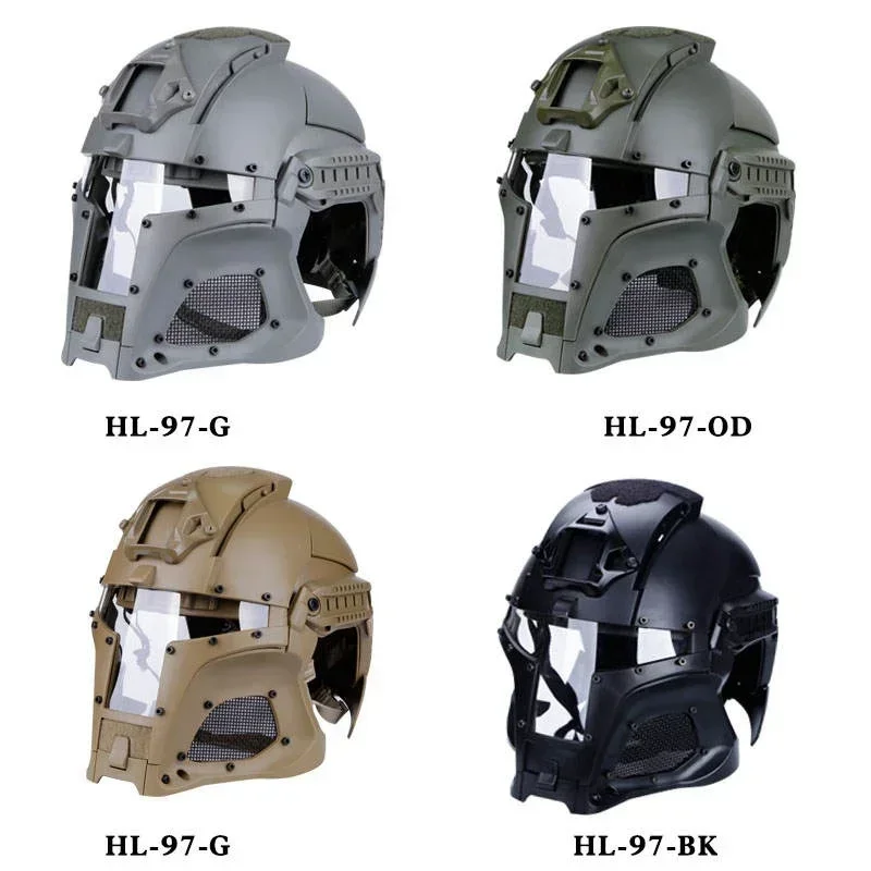 Airsoft Full Face Helmet Mask Safety Tactical Combat Helmet Adjustable  Wargame CS Paintball Shooting Helmet Mask