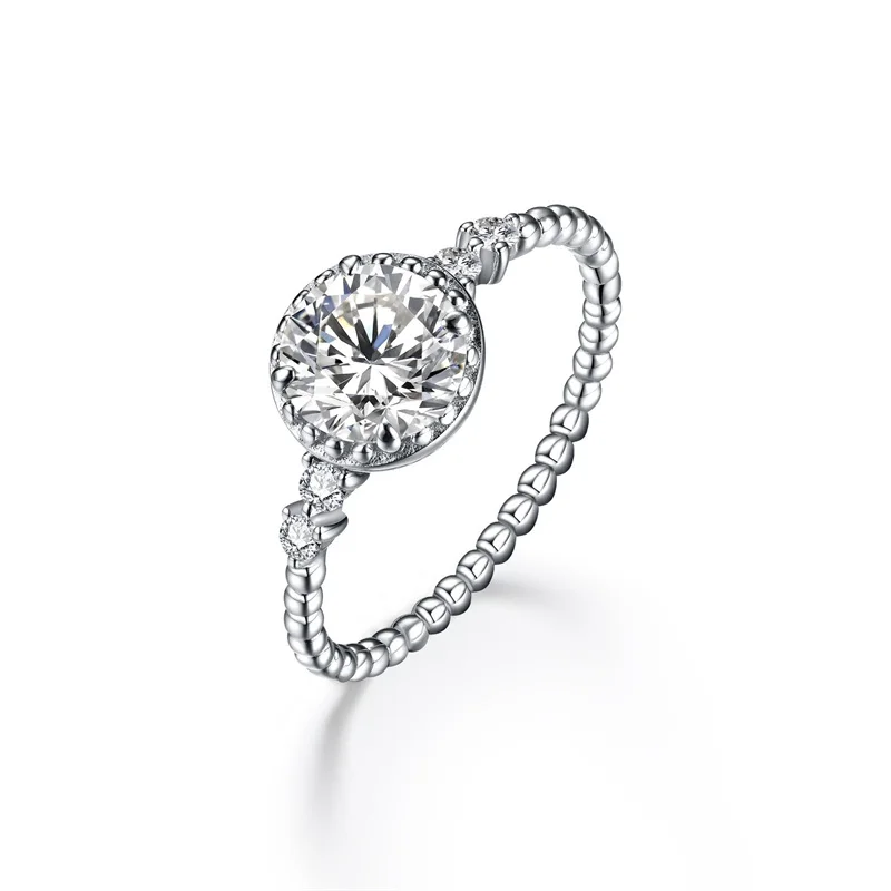

YUESHANG Lefei Fashion Luxury Trendy Classic Moissanite Design Point Round Ring For Charm Women s925 Silver Party Jewelry Gift
