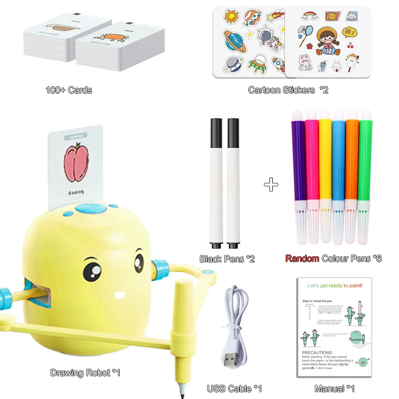 English layout automatic drawing robot children's technology baby automatic painting learning machine smart toy gift