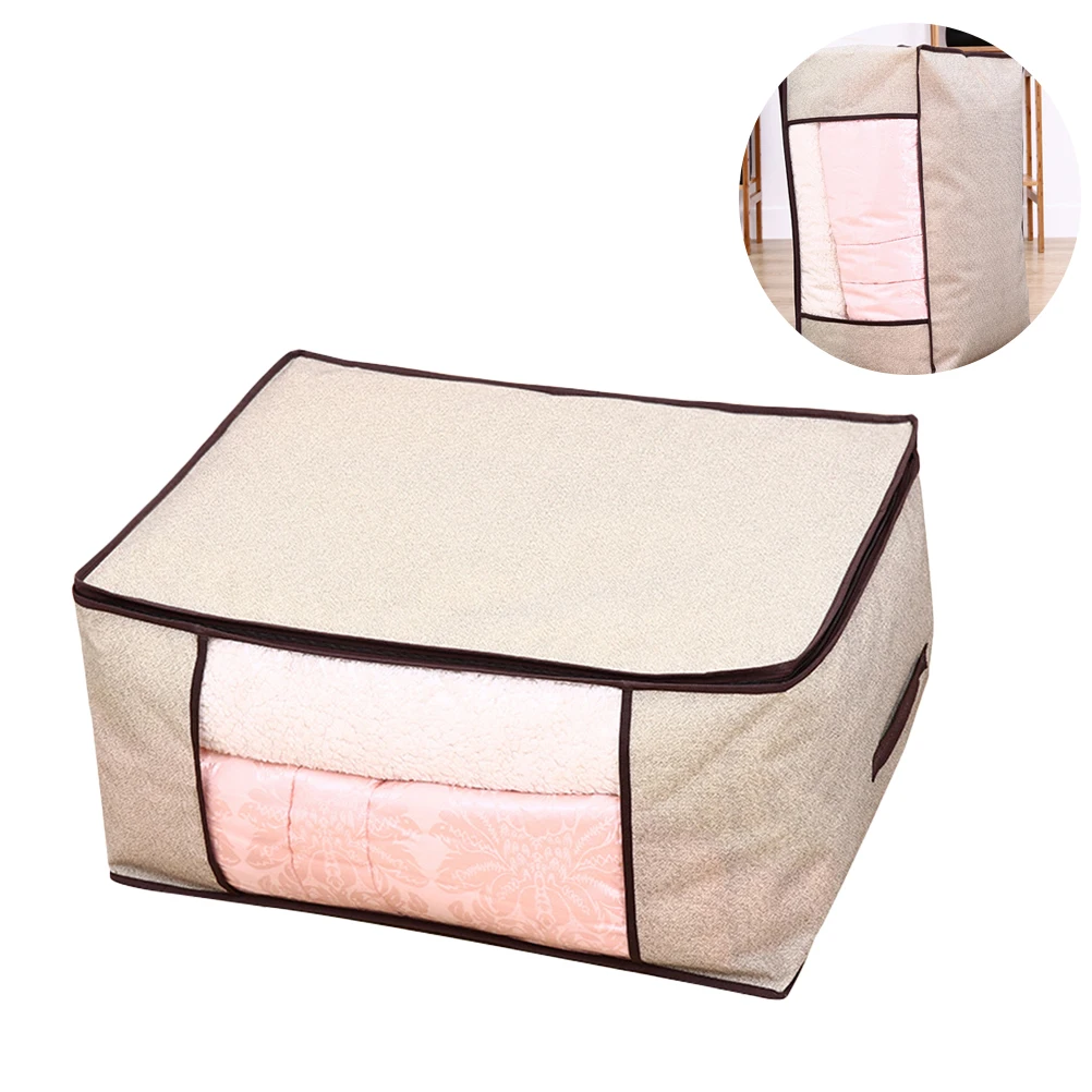 

Beige Foldable Non Woven Fabrics Storage Bag Size 1 Large Capacity Quilt Clothes Organizer Great Gift Quilt Bag