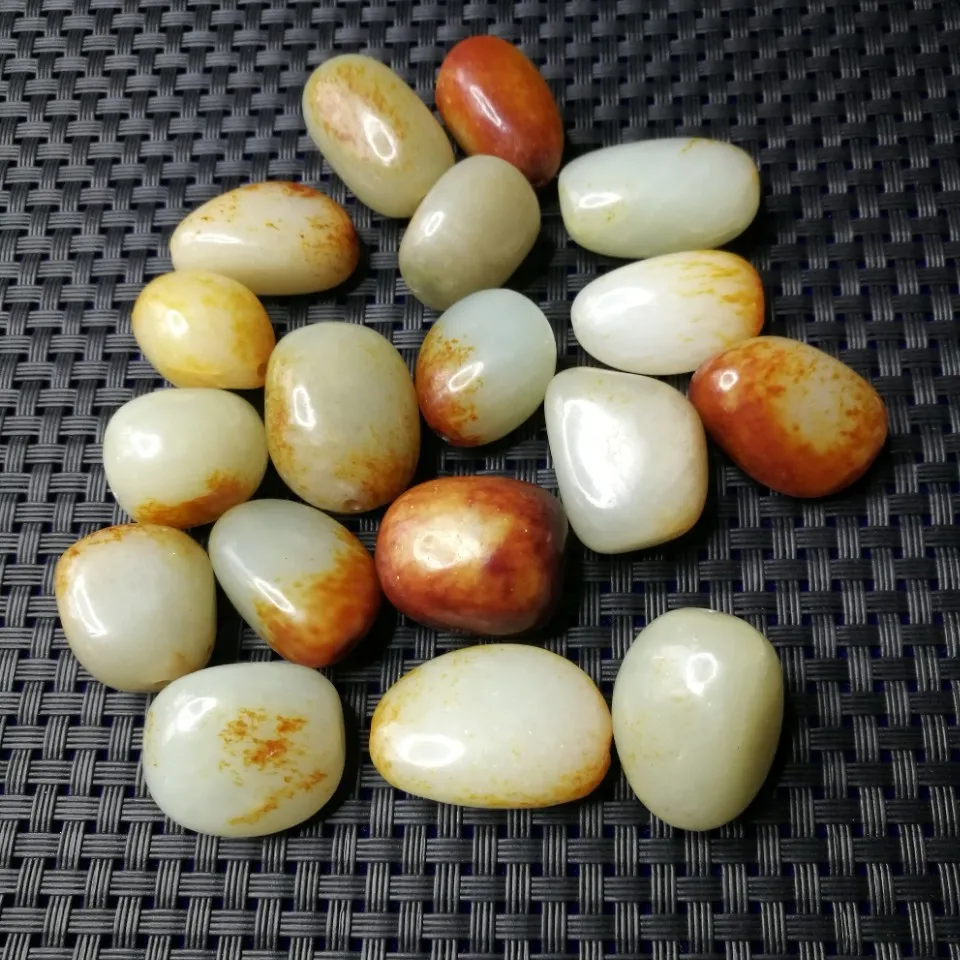 15-20mm Genuine China Hetian Raw Jade Stone With Skin Nephrite Beads For Jewelry Making Diy Bracelet Beaded Necklace Accessories