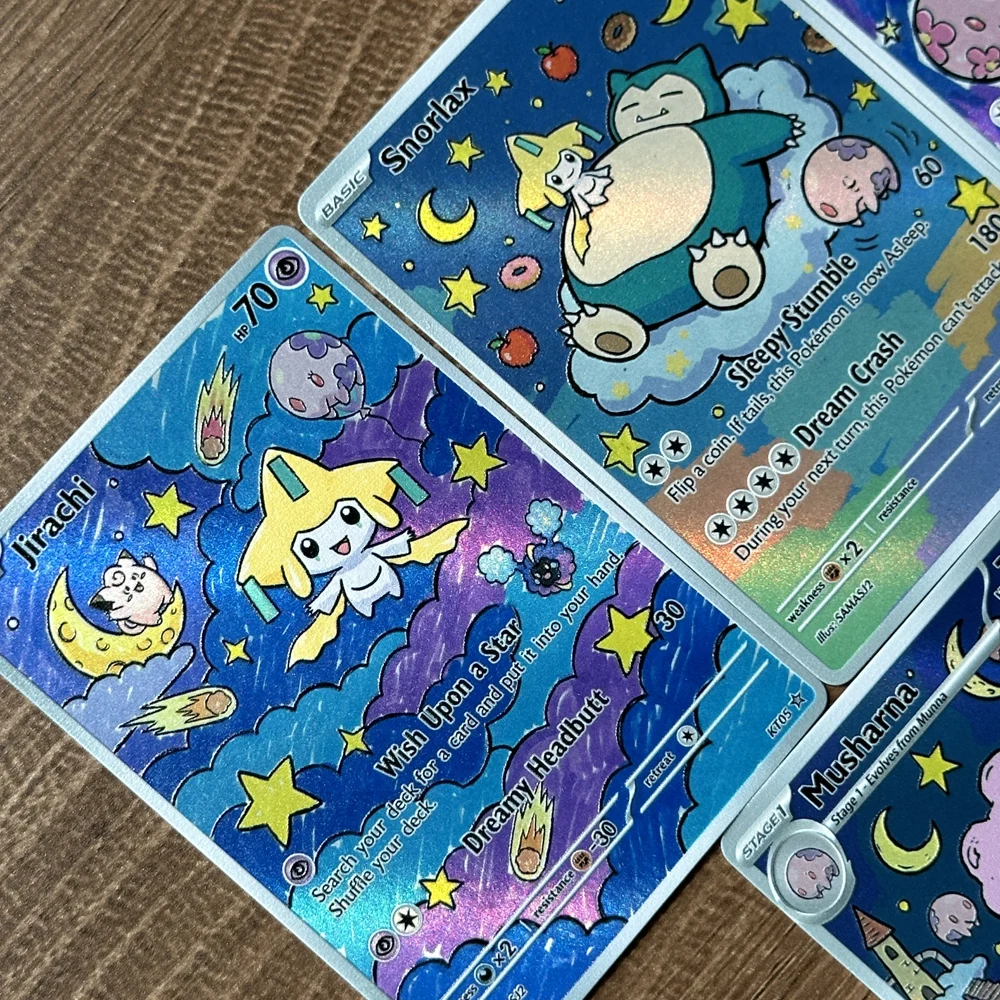 Pokemon PTCG Cards Jirachi Snorlax Cosmog Musharna Starry Dreamscape Roaming Style Collection Cards 5Pcs Pokemoncards Gift view 2