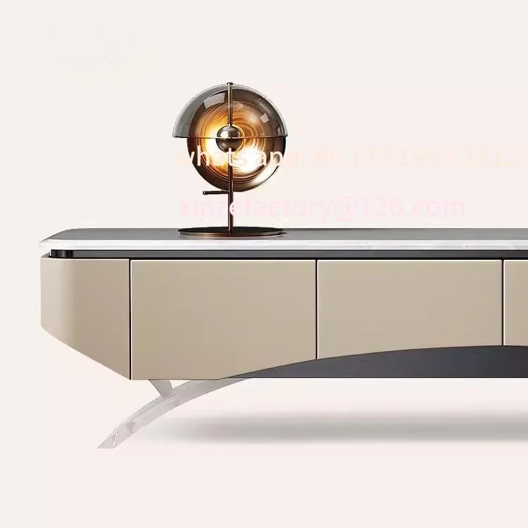 

Customizable Natural Luxury Stone Cary Ice Jade Coffee Table TV Cabinet Light Luxury Floor Cabinet Living Room Premium Acrylic