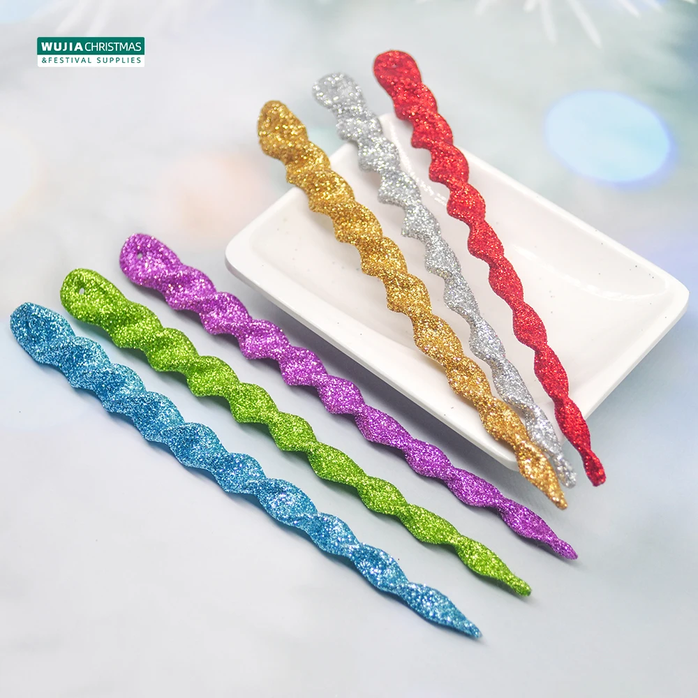 12pcs Christmas Simulation Icicles Decoration Xmas Tree Hanging Ornaments Colorful Fake Ice Winter Party New Year Decor Supplies