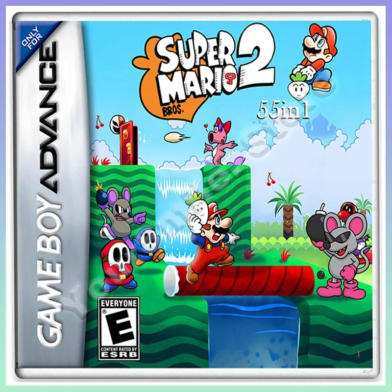 

Super Mario Bros. 2 55IN1 GAME Cartridge GBA 2D Adventure Game Version English