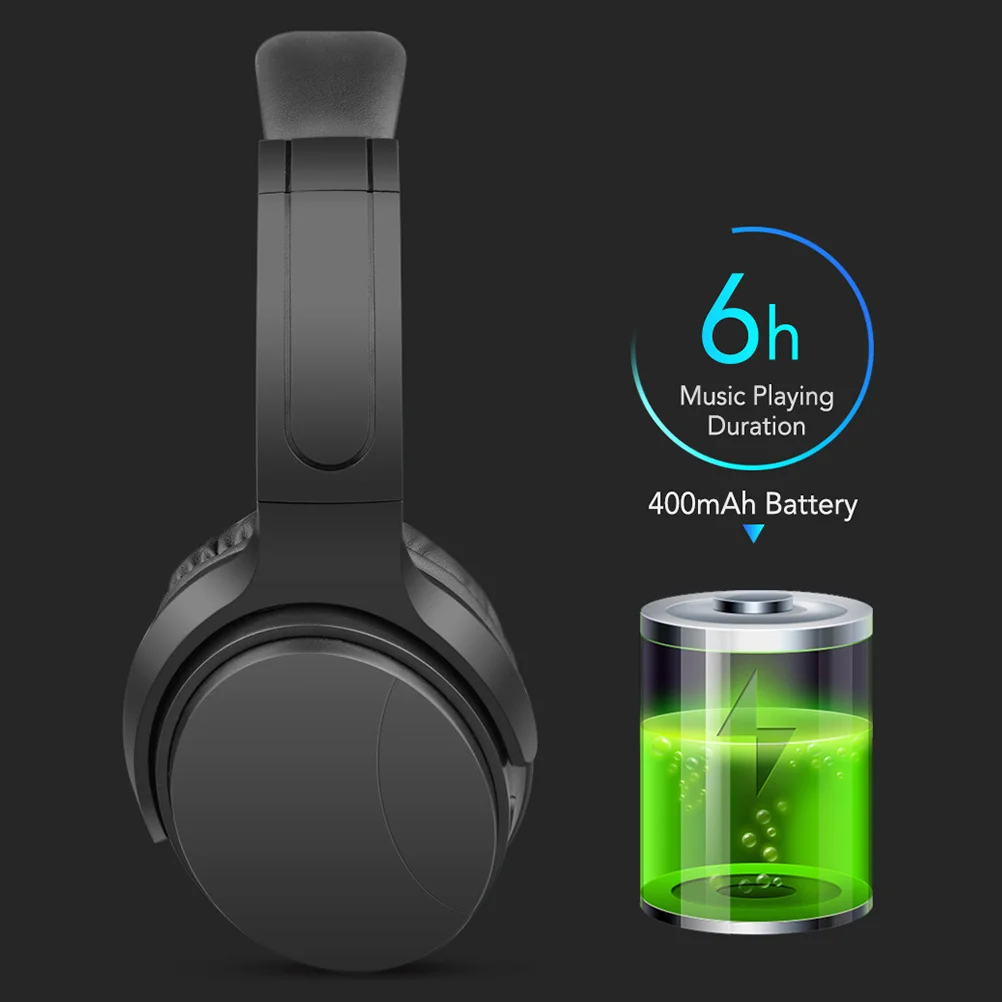 

Foldable Wireless Headphone Over-Ear Music Headset 6H Playtime 40Mm Driver 10M Connection Comfort Fit Stereo Sound Ear Headphone