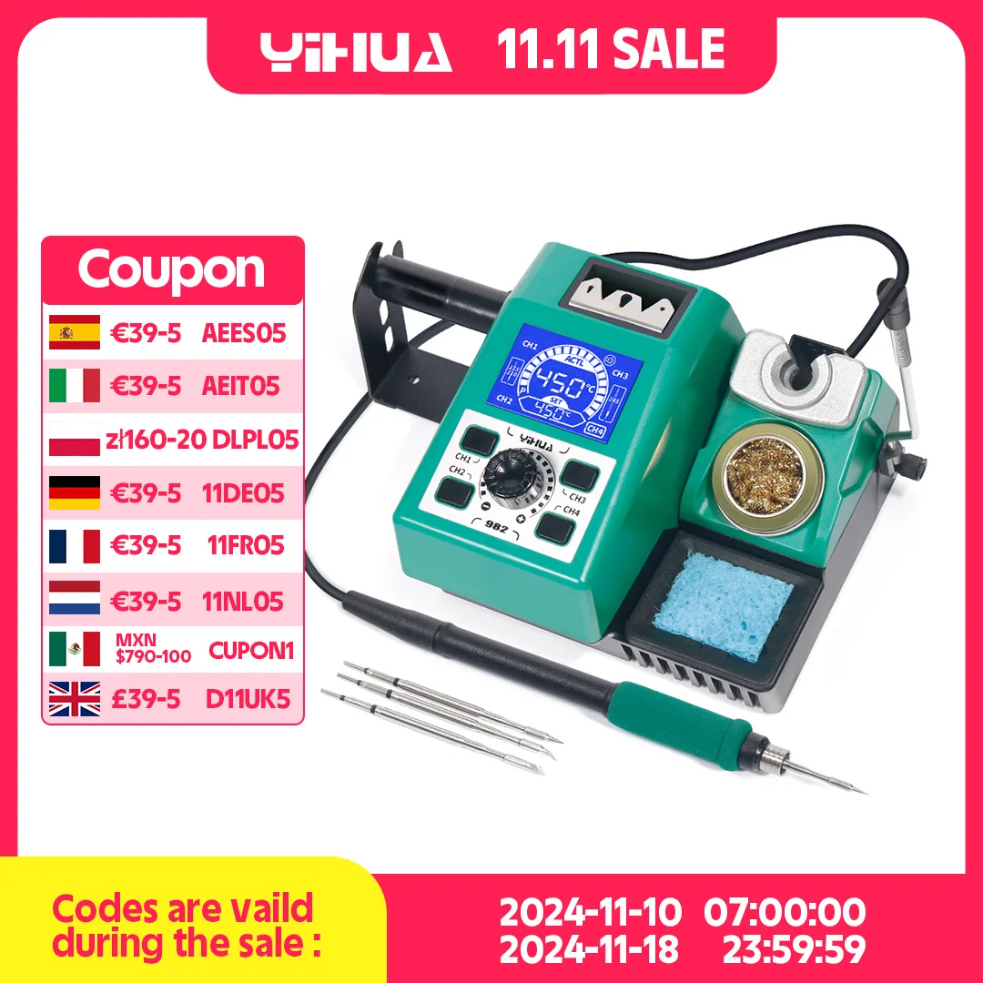 YIHUA 982 Rapid Heating C210 Soldering Iron Staion Welding Rework Station Born for Precision Soldering