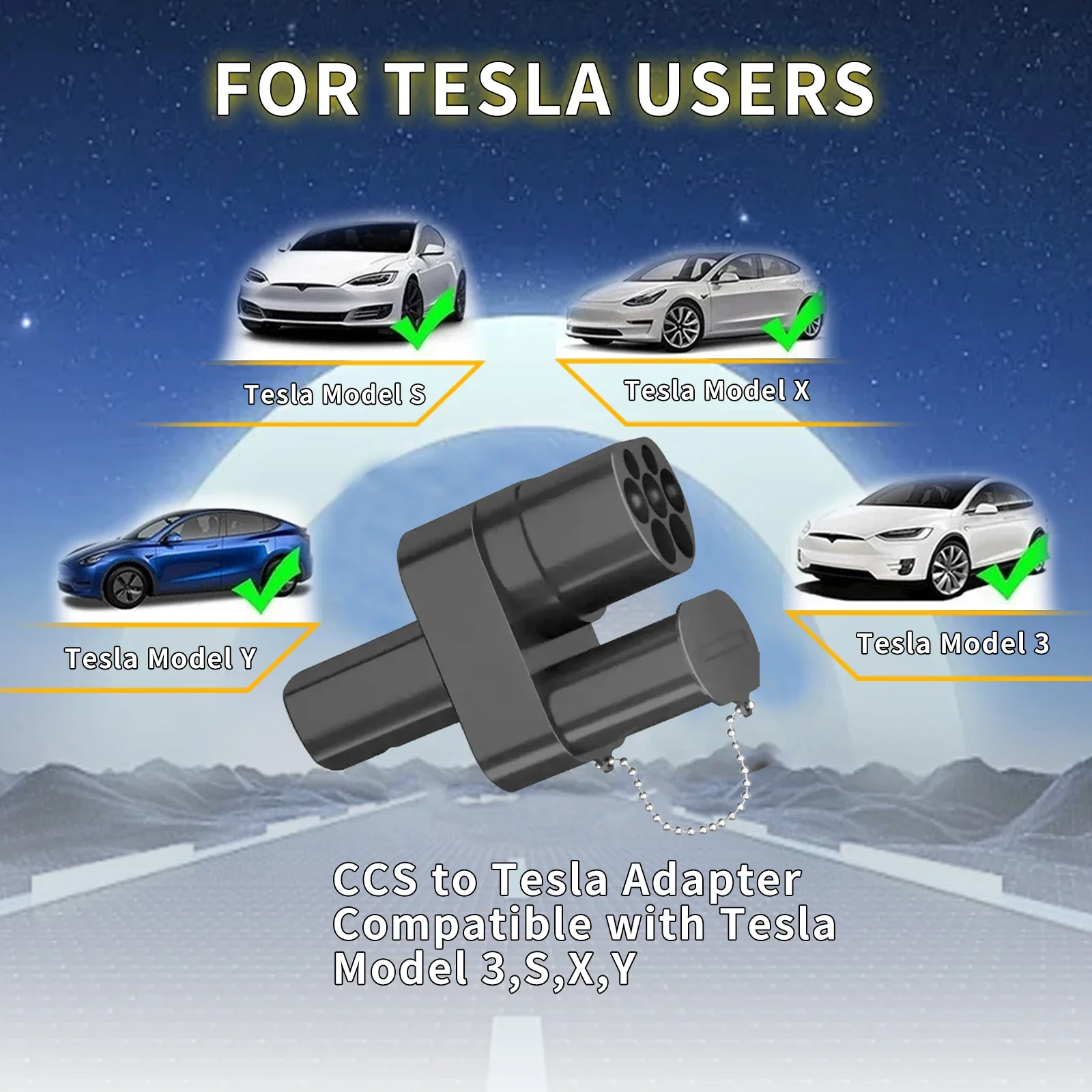 สายชาร์จ EV CCS2อะแดปเตอร์ชาร์จ Tesla EV สำหรับรุ่น3/X/Y/S Combo CCS 2 EV อะแดปเตอร์หัวเปลี่ยนสายชาร์จ