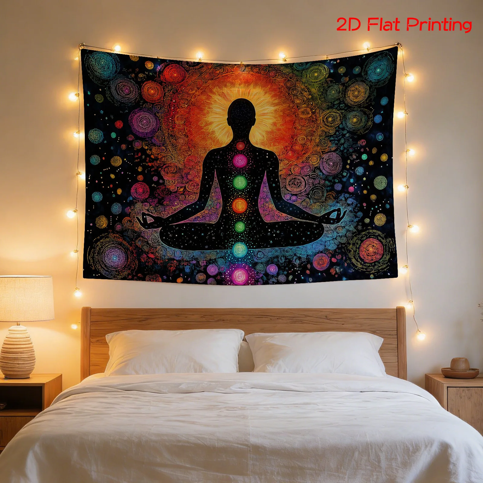 Boho Chakra Meditation Tapestry Wall Hanging Spiritual Yoga Mandala Art Print 180x280cm