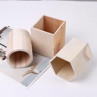 Simplicity Multifunctional Office Stationery Office Organizer Pencil Container Wooden Pencil Holders Storage Box Pen Holder