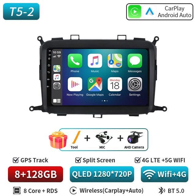 Android 16 WIFI + 4G Auto Carplay GPS Voor Kia Carens 2013 2014 2015 2016 2017-2019 Auto Radio multimedia Speler Navigatie Stereo