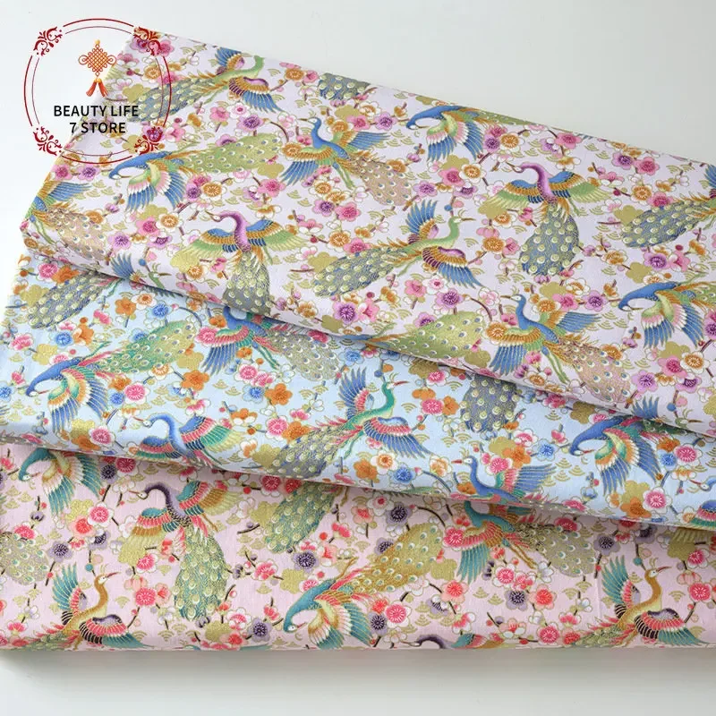 Printed Japanese Style Fabric 100% Cotton Kimono Clothing Cloth DIY Sewing  Patchwork Material 145cm*50cm