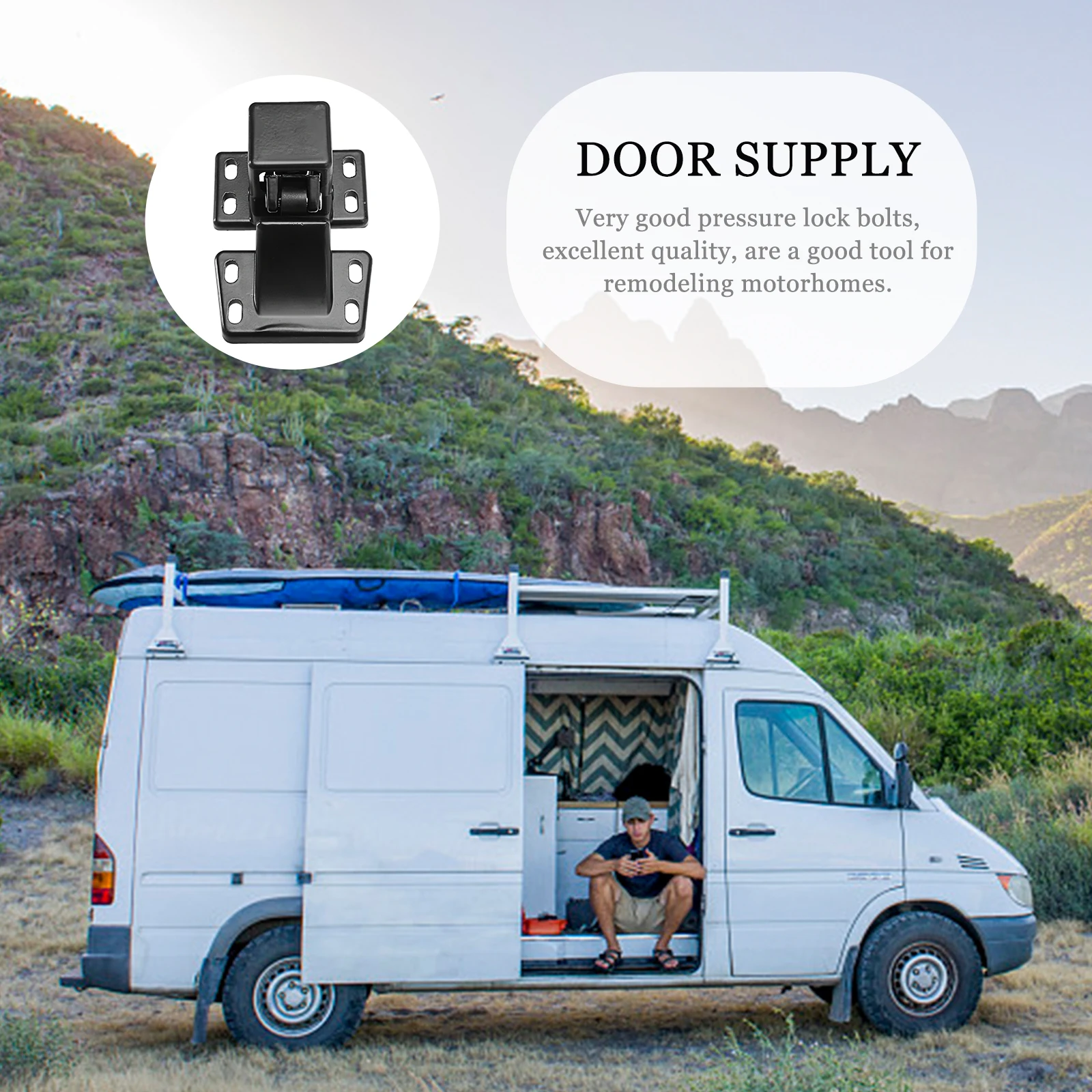 

1Pcs Pressure Lock Bolt High-Temperature Rv Transformation Lock Sturdy Metal Door Latch for Car Rv Remodeling Door Safety Latch