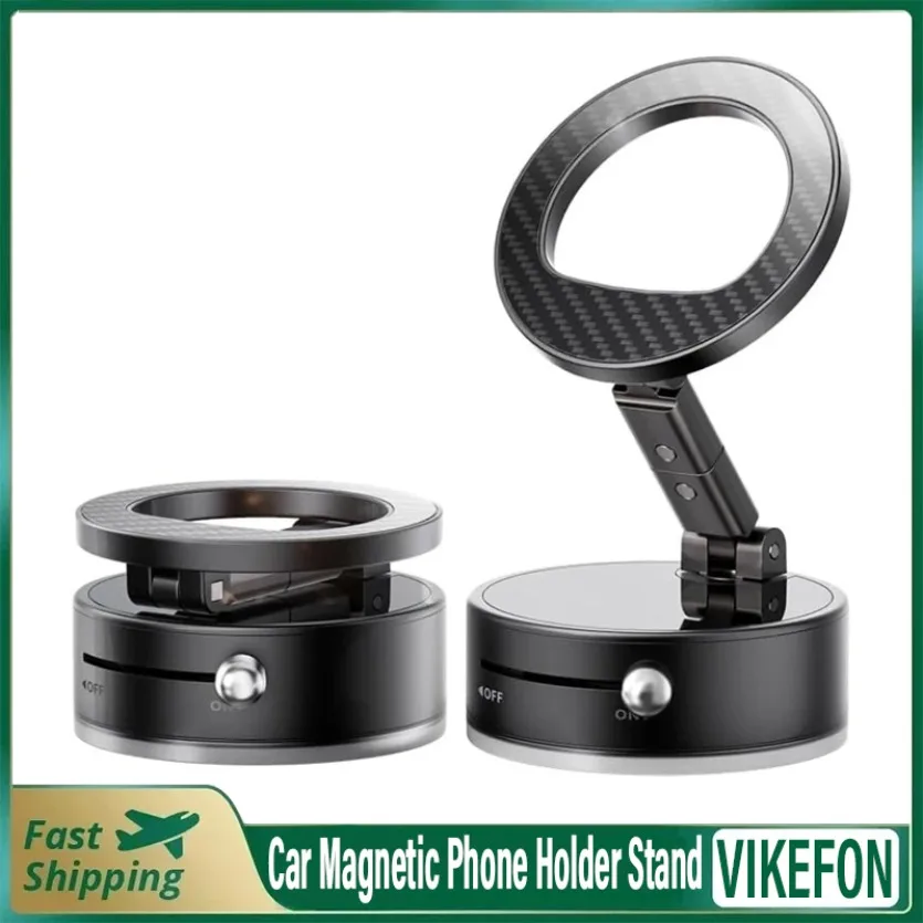 

Автомобильный вакуумный магнитный держатель для телефона, складной и 360° ° Вращающаяся вакуумная присоска для кронштейна для мобильного телефона Magsafe iPhone 17 ~ 12 Pro Max