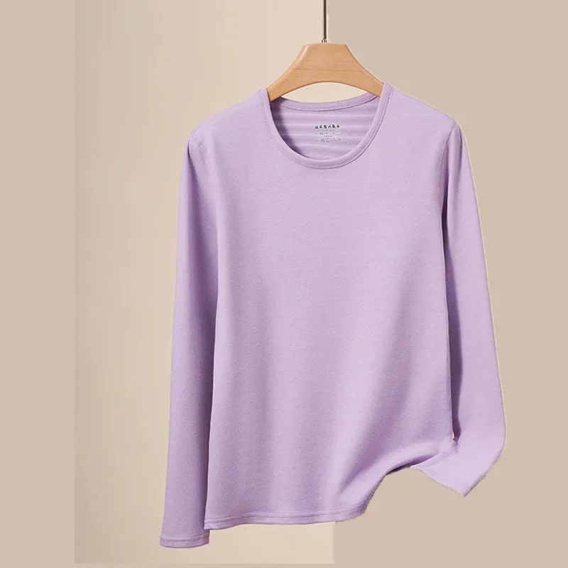 قميص حراري علوي للسيدات ملابس داخلية حرارية سميكة للشتاء بيجامة من الصوف الدافئ تمنع الجفاف بلوفر مرن ناعم ملابس داخلية