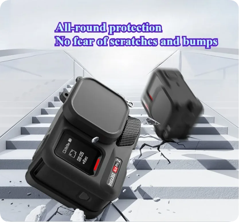 Silicone Protective Case For Insta360 Ace Pro 2 Cover Body Silicone Case Sleeve Lens Cap for Insta360 Ace Pro2 Action Accessory