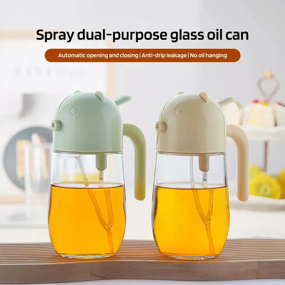 580ML/20 Oz Glass Oil Sprayer And Dispenser For Food-grade Bear-Shaped Oil Spray Bottle For Kitchen BBQ Air Fryer Salad Baking