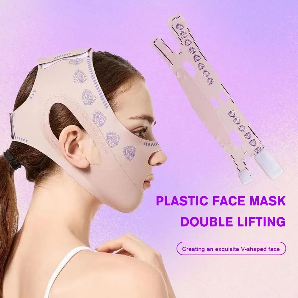 Double-deck Face Slimming Bandage Face Lifting Belt Shaper V Band Chin Cheek Strap Lift Anti Line Wrinkle Facial UP Face Be V3T0