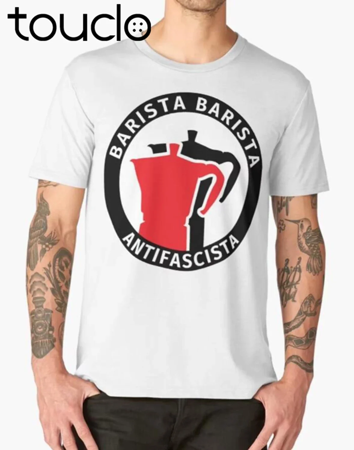 Barista T Shirt Funny Pun Coffee Antifascista T-shirt Homme New Print T Shirt Mens Short Sleeve Hot Band T Shirts