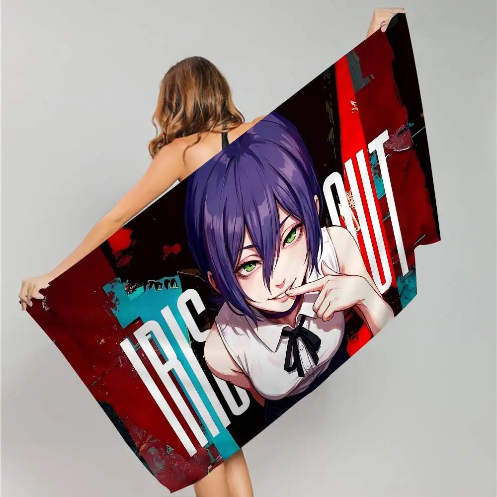 Anime Girl Reze Microfiber Printed Beach Towel Mountain Climbing Yoga Beach Swimming Running Absorbent Soft Towel