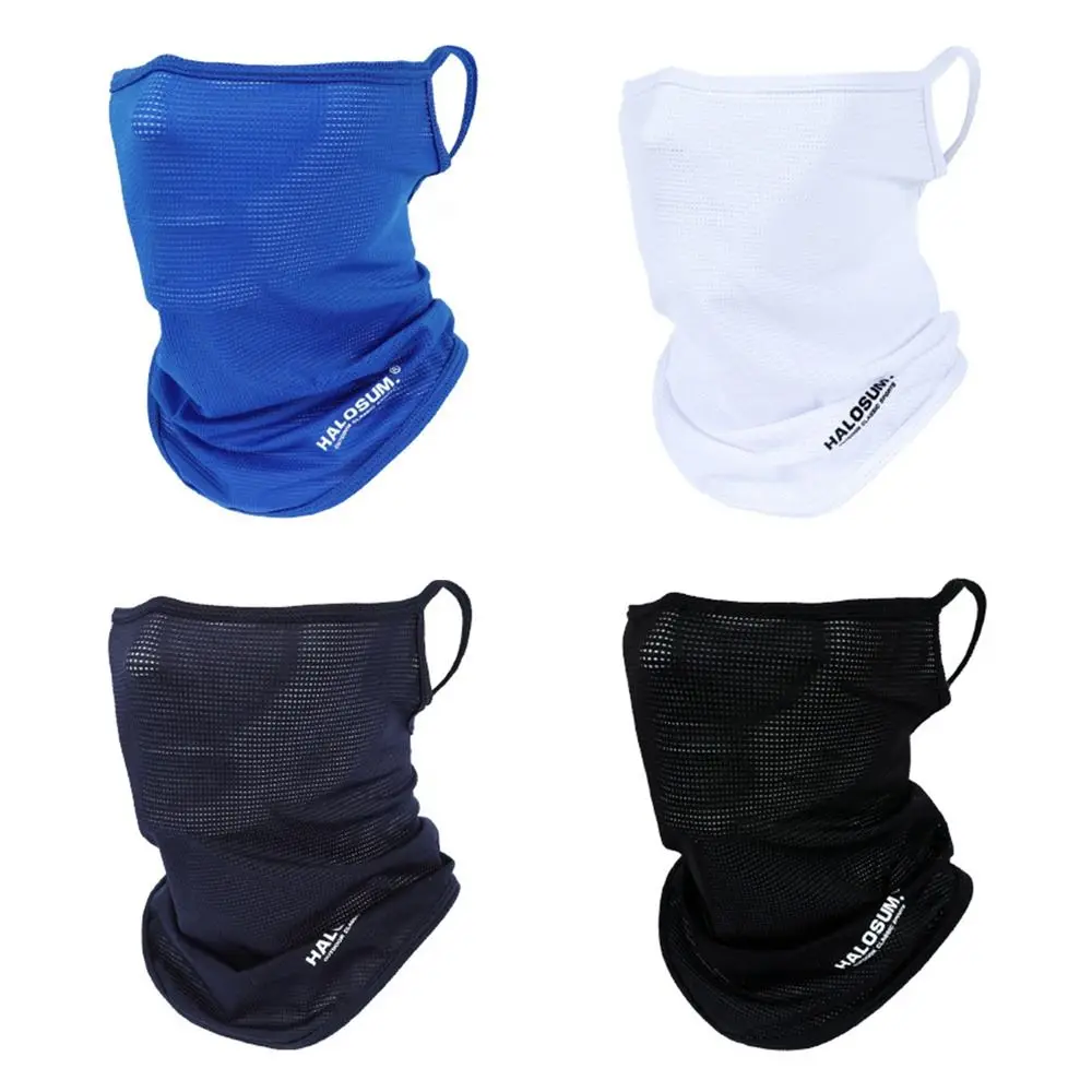 Daily Windproof Dustproof Bike Mask Breathable Ice Silk Full Face Mask Solid Color Sun UV Protection Summer