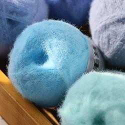 Small Puff Super Soft Wool Like Felt Yarn Crochet Bar Needle Baby Clothes Plush Yarn Doll Thread Hairpin Yarn High-quality Fine